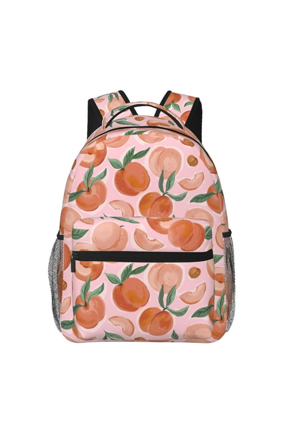 Painting Peach Pattern Casual Backpack for School, Work, Travel  Adjustable Straps, Multiple Compartments  Ergonomic Design, Fits Laptops and Tablets