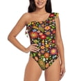 thumbnail image 1 of Rateoe Paisley7 Pattern Women One Piece Swimsuits Tummy Control One Shoulder Bathing Suits Ruffle Swimwear-XX-Large, 1 of 6