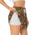 thumbnail image 1 of Rateoe Paisley7 Printed 2 in 1 Women's Workout Shorts for Athletic Gym Running Shorts with Phone Pockets-Large, 1 of 7