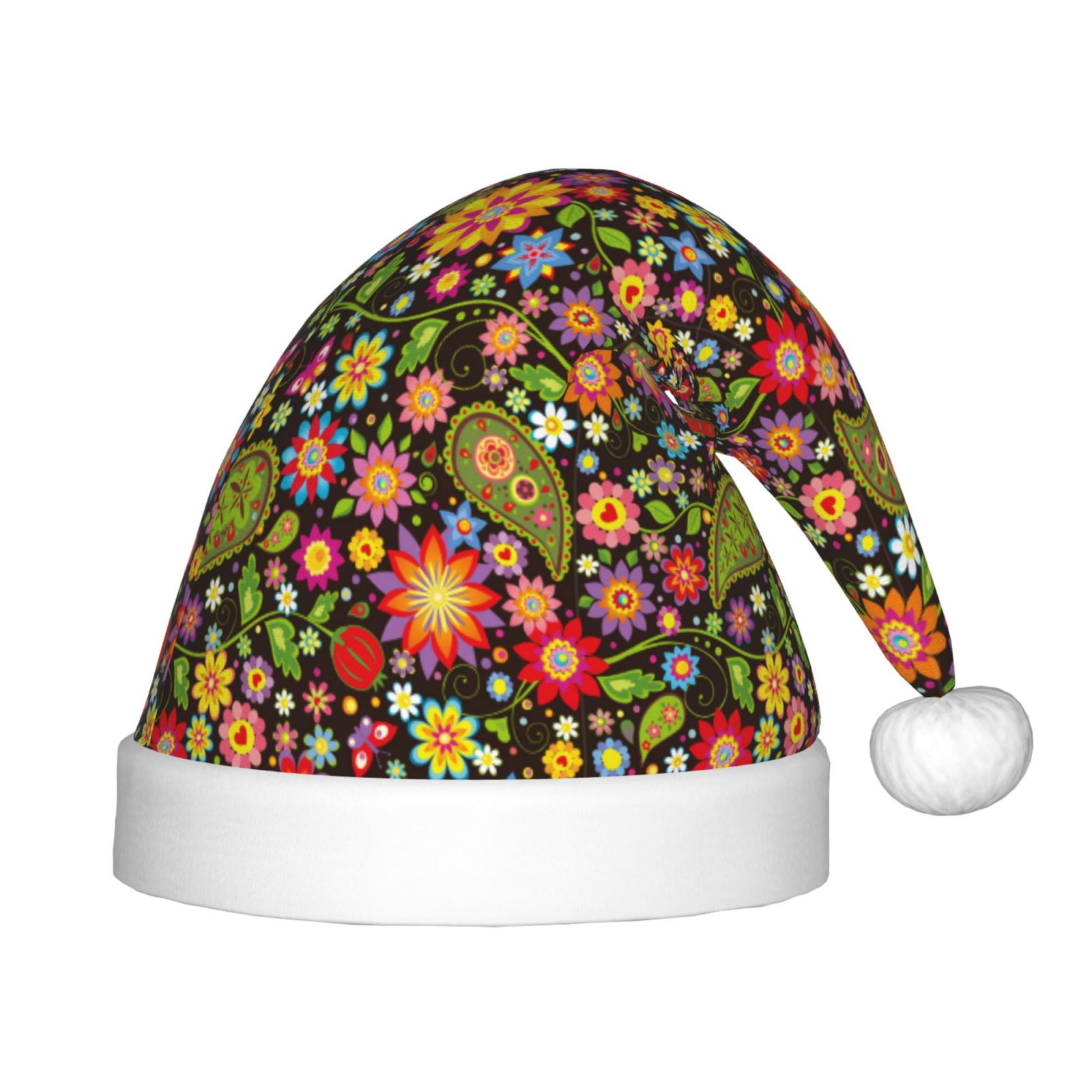 Indigenous Paisley Dahlia Santa Hat