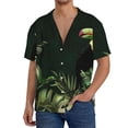 thumbnail image 1 of Rateoe Palm Leaves And Exotic Birds Pattern Men's Short Sleeve Classic Shirt, Casual Short-Sleeved Shirt, Lightweight Summer Shirt, Cuban Collar Shirt,Button-Front Shirt-3X-Large, 1 of 5