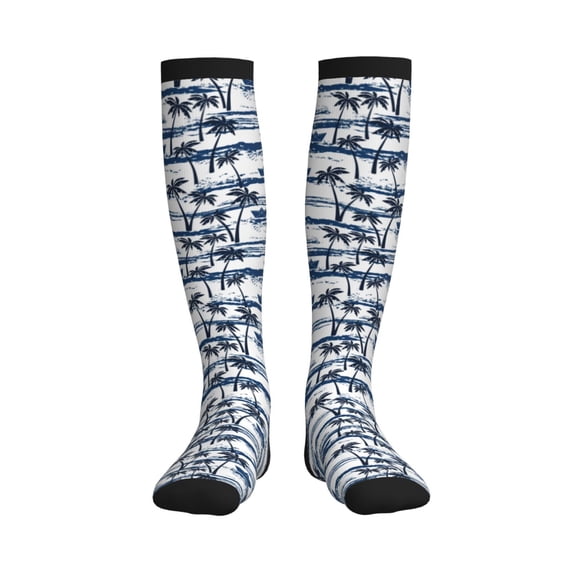 Rateoe Palm Tree Compression Socks for Women and Men 20-30mmHg-Circulation Support Socks Knee High Nurse Pregnant Running Medical and Travel Athletic