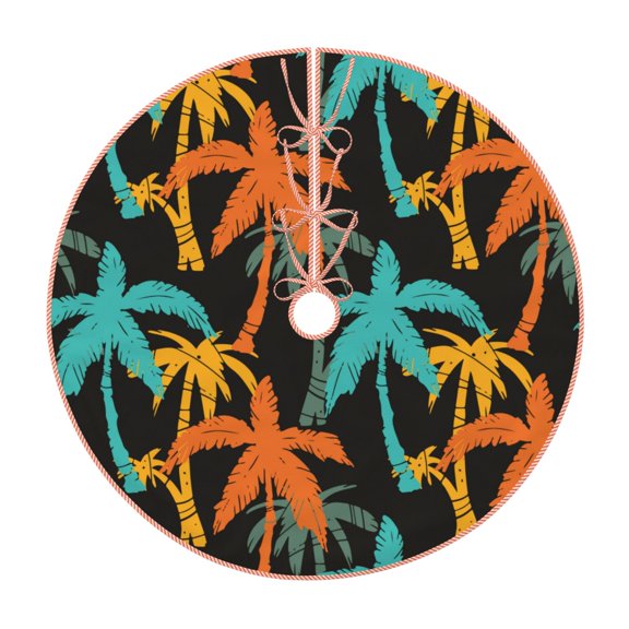 Rateoe Palm Trees Pattern Christmas Tree Skirt with Ties , Christmas Tree Decorations, Farmhouse Christmas Decor Xmas Holiday Decorations-48"