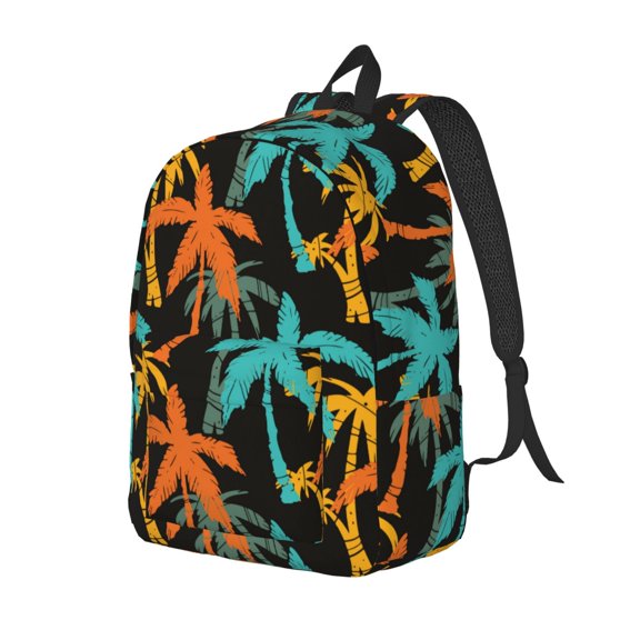 Rateoe Palm Trees Pattern Durable Canvas Backpack for Men & Women – Stylish & Lightweight – Adjustable Straps, Multiple Pockets – Fits 15-17 Inch LaptopsMedium