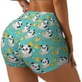 thumbnail image 1 of Rateoe Panda Bathing In The Bath Printed Power Workout Shorts for Women Tummy Control Squat Proof Ribbed Thick Seamless Scrunch Active Short-XX-Large, 1 of 8