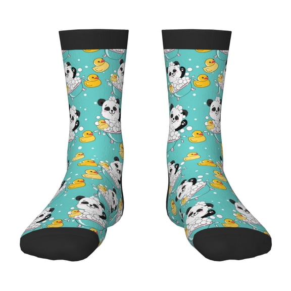 Rateoe Panda Bathing Pattern Children's Socks, Socks Gifts ,kids Crew Soft Cotton Socks , Moisture-Wicking, Durable, Ideal for Daily Wear & Sports