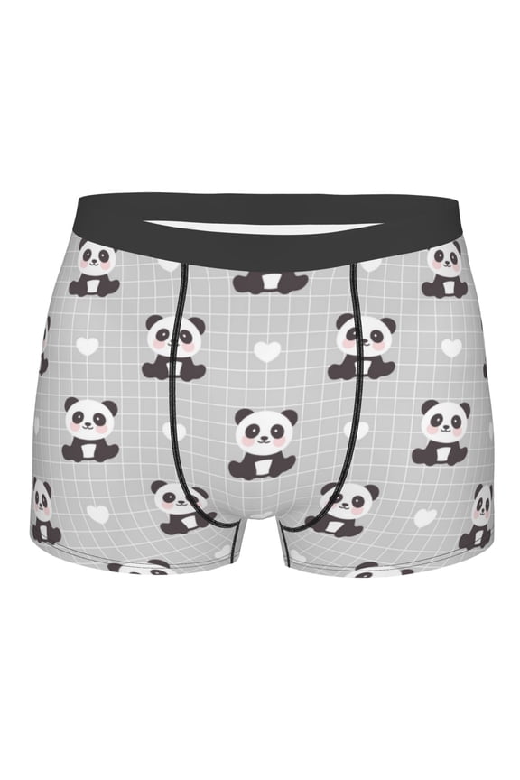 Panda Bear Mens Boxer Briefs Poly Spandex Performance Boxer Briefs Underwear Hem Boxer Briefs - Large