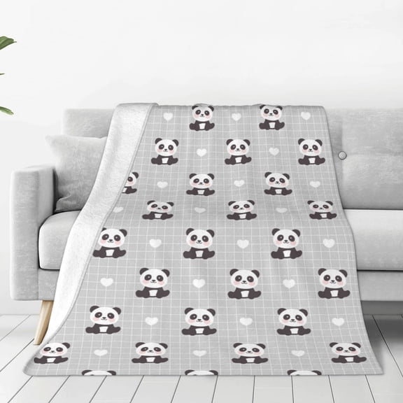 Rateoe Panda Bear Print Fuzzy Fleece Throw Blanket Extra Large,Super Soft,Fluffy and Warm Blankets for Couch,Bed,All Season Use (60"x50")