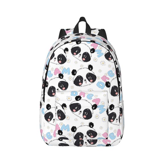Rateoe Panda Bear1 Pattern Canvas College Laptop Backpack,Travel Daypack,Durable Rucksack Travel Notebook Bag School Backpack Book Bag for Men Women-Small