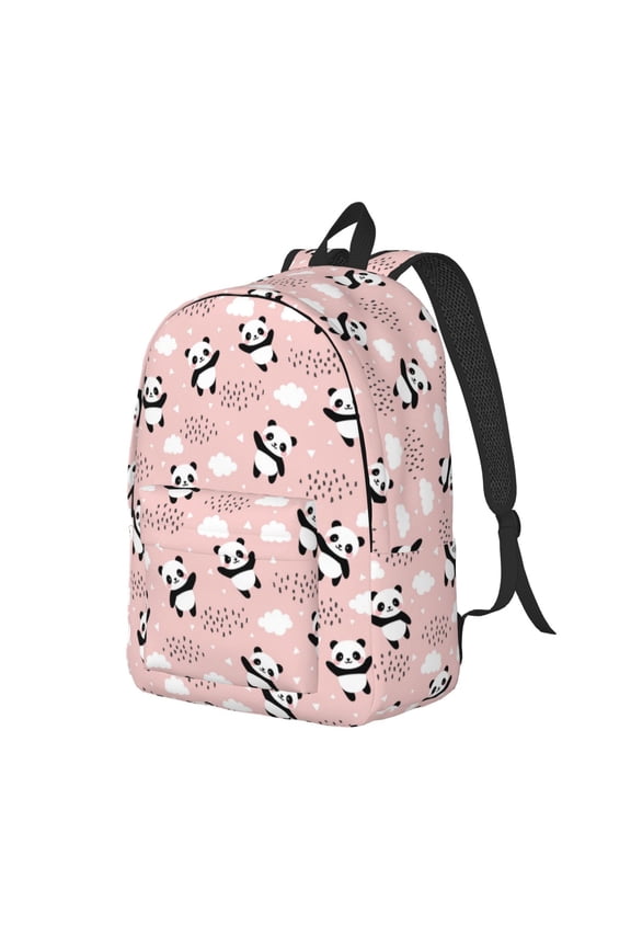 Panda Flying in the Sky (2) Pattern Durable Canvas Backpack for Men & Women – Stylish & Lightweight – Adjustable Straps, Multiple Pockets – Fits 15-17 Inch LaptopsMedium