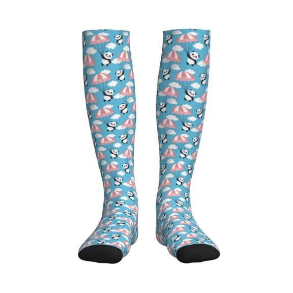 Rateoe Panda Flying in the Sky Compression Socks for Women and Men 20-30mmHg-Circulation Support Socks Knee High Nurse Pregnant Running Medical and Travel Athletic