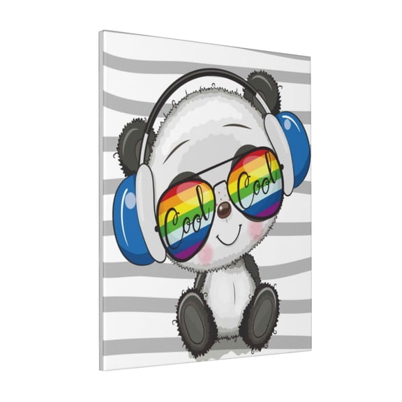 Rateoe Panda with Sun glasses Pattern Decorative Picture – Unique Modern Wall Art, Ready-to-Hang Canvas Print for Home (Vertical)