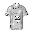 thumbnail image 1 of Rateoe Pandas Pattern Men’s Hawaiian Shirt – Short Sleeve Button-Down Tropical Beach Shirt, Lightweight & Breathable Casual Aloha Shirt with Pocket,X-Large, 1 of 7