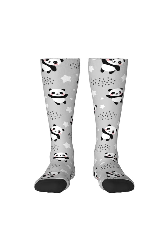 Pandas Pattern Women’s Knee High Crew Socks,Trouser Socks Comfortable, Breathable, Moisture-Wicking and Soft