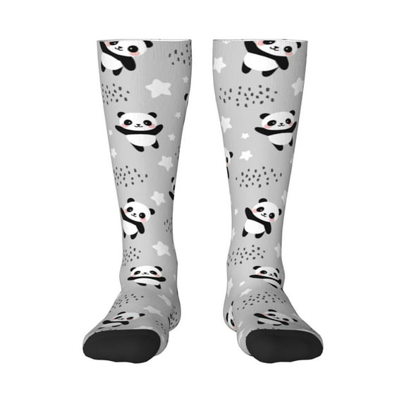 Rateoe Pandas Pattern Women’s Knee High Crew Socks,Trouser Socks Comfortable, Breathable, Moisture-Wicking and Soft