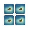 thumbnail image 1 of Rateoe Paradise Island Drawing Drink Coasters Set of 4 Leather Coasters Spill Protection for Table Desk,Durable and Non Slip Leather Coaster ,4 Inches Drink Mats-Square, 1 of 6