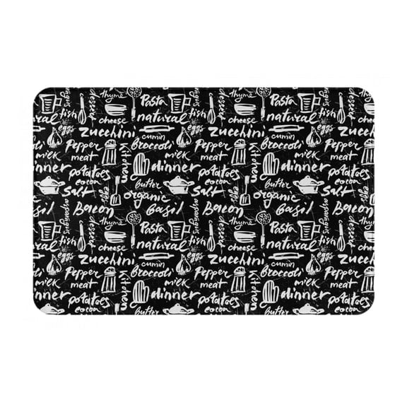 Rateoe Pasta Bacon Pattern Flannel Door Mat Indoor Outdoor Entrance, Waterproof All-Weather Doormat,Fade Resistant, Low Profile Entryway Mat 16x24in