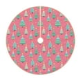 thumbnail image 1 of Rateoe Pastel Christmas Trees on Pink Pattern Christmas Tree Skirt with Ties, Christmas Tree Decorations, Farmhouse Christmas Decor Xmas Holiday Decorations-30", 1 of 6