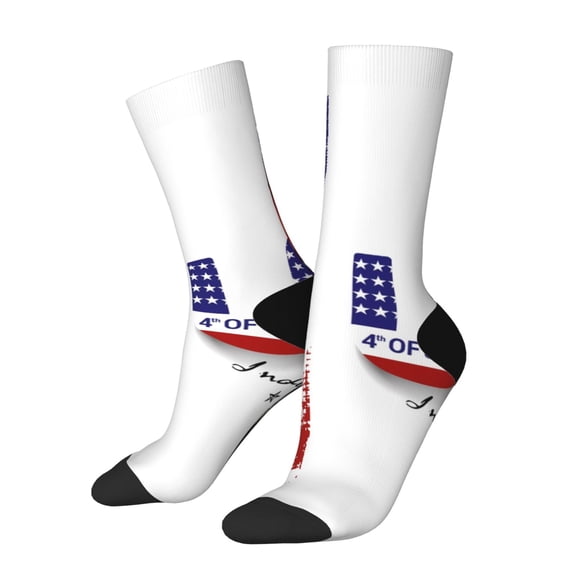 Rateoe Patriotic Skull Art for Women Casual Calf Socks - Cute Crew Socks - Thin Soft Above Ankle Socks Size 5-11