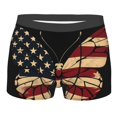 thumbnail image 1 of Rateoe Patriotic USA Butterfly Art Mens Boxer Briefs Poly Spandex Performance Boxer Briefs Underwear Hem Boxer Briefs - Large, 1 of 8