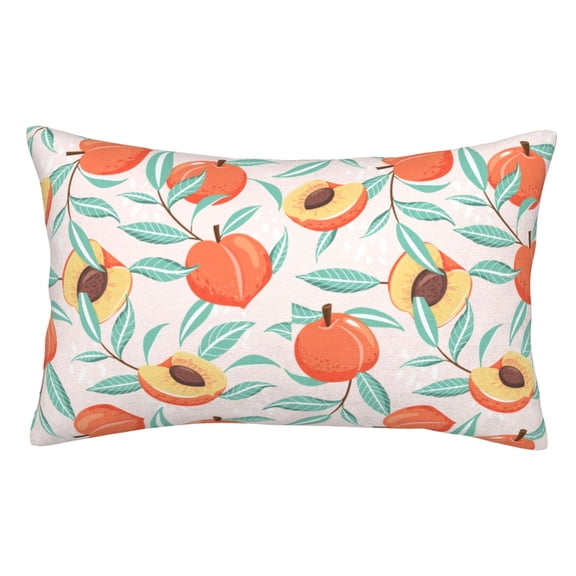 Rateoe Peach Pattern Decorative Pillow Case,Throw Pillow Covers,Plush Pillow Cover,Soft Pillow Case,Velvet Pillow Case-16"x24"