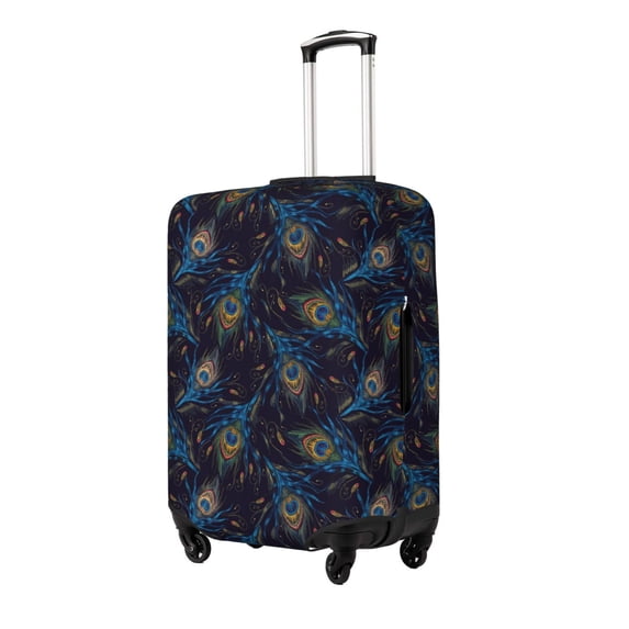 Rateoe Peacock Feathers Printed Luggage Cover, Suitcase Protector Fits 18-32 Inch Luggage-Large