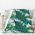 thumbnail image 1 of Rateoe Peacock And Flowers Pattern Flannel Throw Blanket, Ultra-soft Blanket for Bed, Couch, Car, Hypoallergenic Anti-pilling blanket-40"x30"(Vertical), 1 of 6
