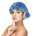 thumbnail image 1 of Rateoe Peacock Pattern Silk Satin Hair Bonnet for Sleeping, Adjustable Sleep Cap Turban for Women , Curly Straight Hair Long Large Braid, 1 of 6