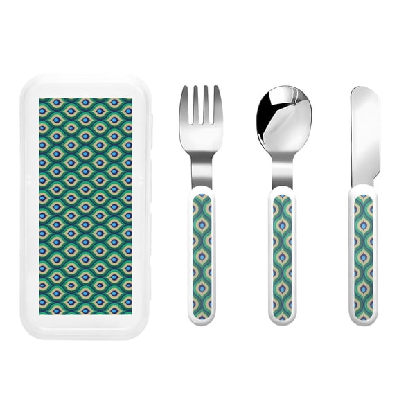 Rateoe Peacock'S Tail for Stainless Steel Kids Silverware Set - Child and Toddler Safe Flatware - Children's Knife, Fork And Spoon Set