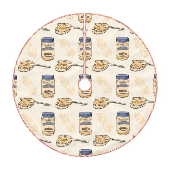 Rateoe Peanuts Pattern Christmas Tree Skirt with Ties , Christmas Tree Decorations, Farmhouse Christmas Decor Xmas Holiday Decorations-48"