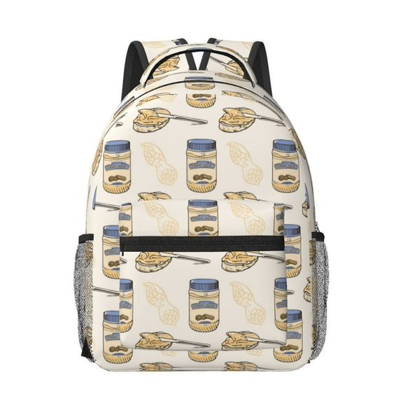 Rateoe Peanuts Pattern Durable Student Backpack Laptop Bag- Ergonomic Design, Waterproof Twill Fabric - Ideal for School, Travel, and Outdoor Activities