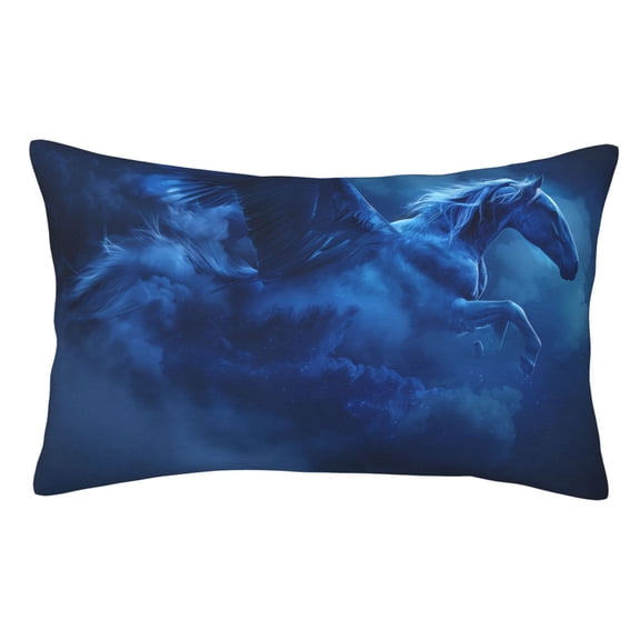 Rateoe Pegasus Night Sky Pattern Decorative Pillow Case,Throw Pillow Covers,Plush Pillow Cover,Soft Pillow Case,Velvet Pillow Case-16"x24"