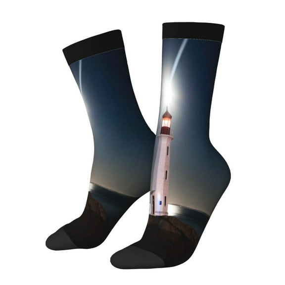 Rateoe Peggy's Cove Lighthouse for Women Casual Calf Socks - Cute Crew Socks - Thin Soft Above Ankle Socks Size 5-11