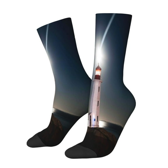 Rateoe Peggy's Cove Lighthouse for Women Casual Calf Socks - Cute Crew Socks - Thin Soft Above Ankle Socks Size 5-11