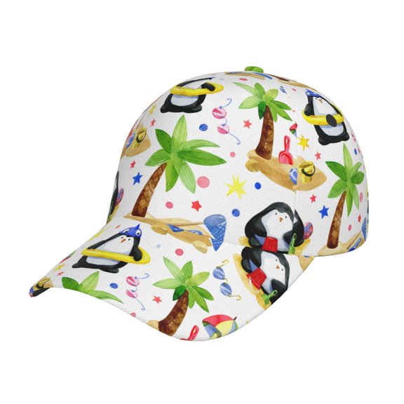 Rateoe Penguins On The Beach Pattern Baseball Cap Outdoor Cap Mountain Dad Hat - Unstructured Soft Cotton Cap-Adjustable UV Protection Cap