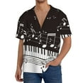thumbnail image 1 of Rateoe Piano Keys With Musical Notes Pattern Men's Short Sleeve Classic Shirt, Casual Short-Sleeved Shirt, Lightweight Summer Shirt, Cuban Collar Shirt,Button-Front Shirt-Medium, 1 of 5