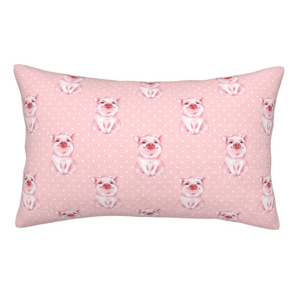 Rateoe Pig Polka Dot Pattern Decorative Pillow Case,Throw Pillow Covers,Plush Pillow Cover,Soft Pillow Case,Velvet Pillow Case-14"x20"