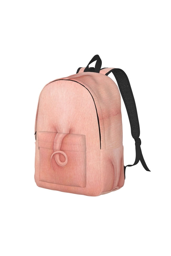Pig'S Tail Pattern Durable Canvas Backpack for Men & Women – Stylish & Lightweight – Adjustable Straps, Multiple Pockets – Fits 15-17 Inch LaptopsMedium