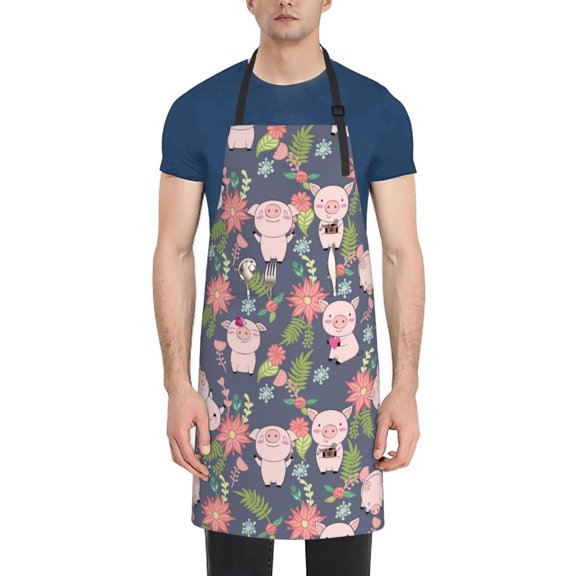 Rateoe Pigs 1 Aprons with Pocket,Men Womens Aprons Waterproof Adjustable Cooking Aprons for Kitchen Gardening and Salon