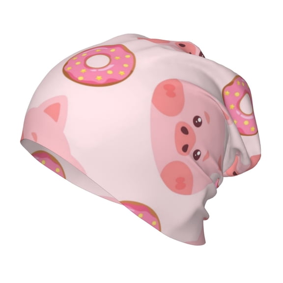 Rateoe Pigs Head And Donuts Kids Beanie Warm Knit Beanie Hats Boys Girls Winter Hat Soft Slouchy Hats for Kids
