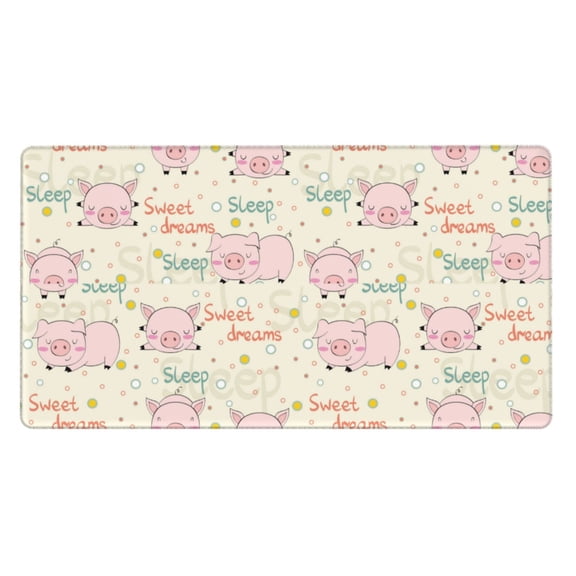 Rateoe Pigs Sleep Print Mouse Pad - Extended Large Gaming Mousepad,Non-Slip Stitched Edge,16x29.5 Inch