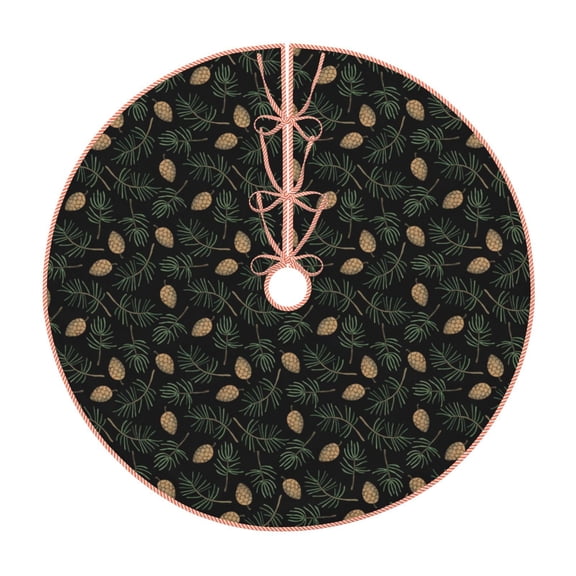 Rateoe Pine Cone Woodland Pattern Pattern Christmas Tree Skirt with Ties, Christmas Tree Decorations, Farmhouse Christmas Decor Xmas Holiday Decorations-36"