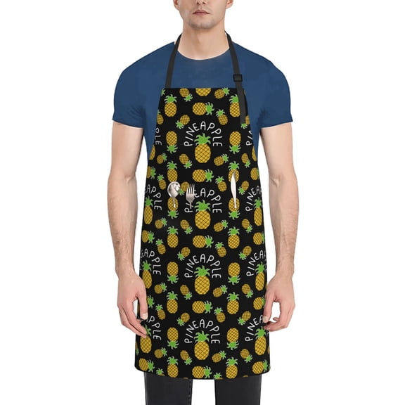 Rateoe Pineapple Aprons with Pocket,Men Womens Aprons Waterproof Adjustable Cooking Aprons for Kitchen Gardening and Salon