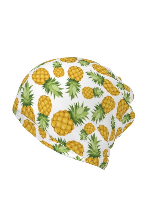 Pineapple Cotton Slouchy Beanie Hat for Men/Women,Lightweight Oversize Large Thin Skull Cap Night Sleeping Cap