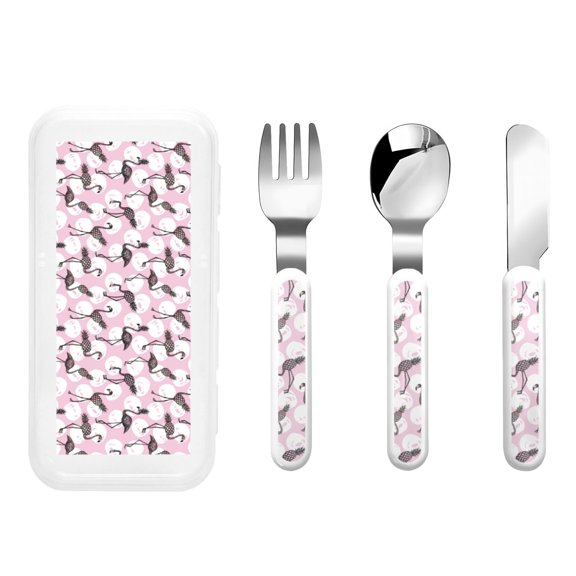 Rateoe Pineapple Flamingo for Stainless Steel Kids Silverware Set - Child and Toddler Safe Flatware - Children's Knife, Fork And Spoon Set