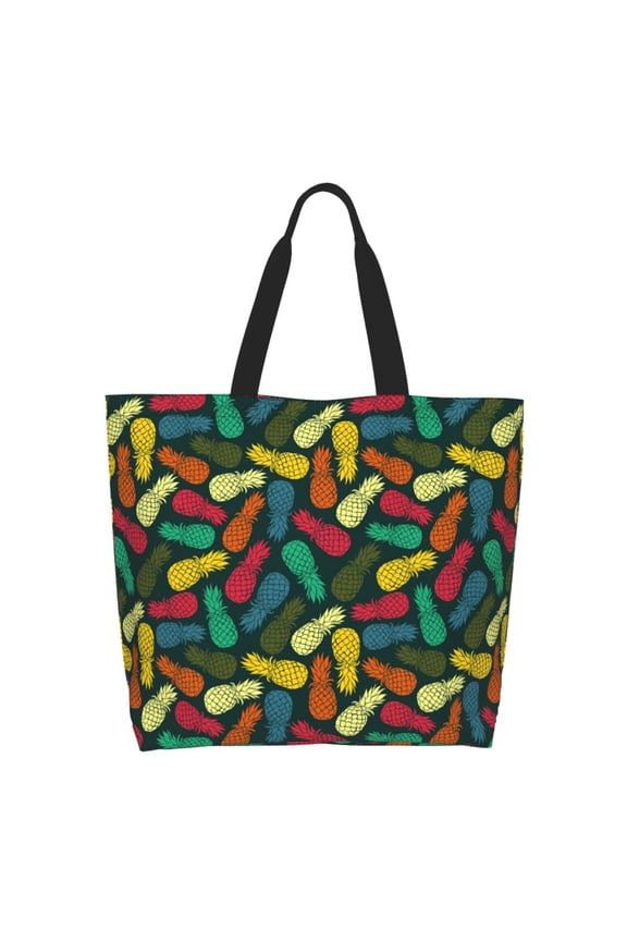 Pineapple Fruit Colorful Tote Bag - Waterproof Lightweight Handbags Travel Shoulder Bag for Hiking Yoga Gym Swimming Travel Beach