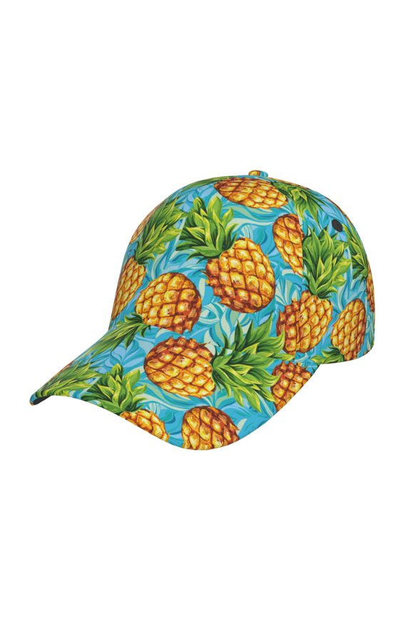 Pineapple Pattern Baseball Cap Outdoor Cap Mountain Dad Hat - Unstructured Soft Cotton Cap-Adjustable UV Protection Cap