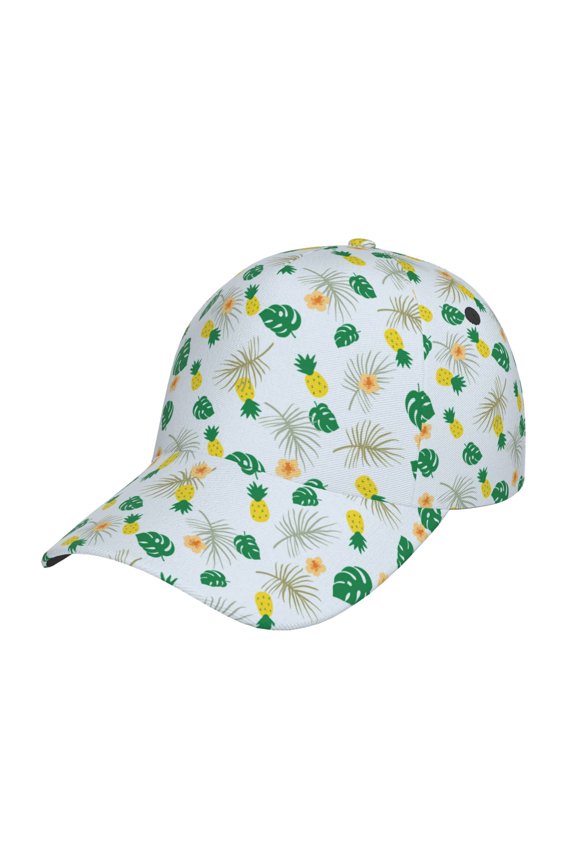 Pineapple Pattern Baseball Cap Outdoor Cap Mountain Dad Hat - Unstructured Soft Cotton Cap-Adjustable UV Protection Cap