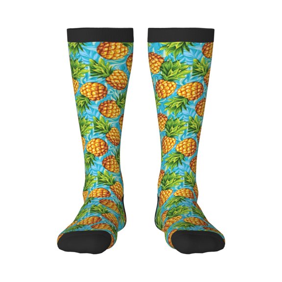 Rateoe Pineapple Pattern Women’s Knee High Crew Socks,Trouser Socks Comfortable, Breathable, Moisture-Wicking and Soft