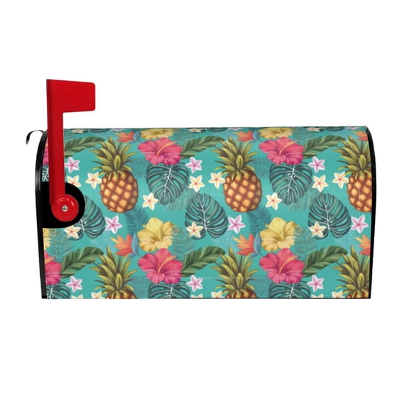 Rateoe Pineapple Printed Mailbox Covers - Easy to Install Fall, Winter, Spring, Summer Mailbox Cover - Weather and UV-Resistant Mailbox Decor - Mailbox Magnetic Covers-25.5x21 in